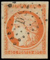 EMISSION DE 1849 - 5    40c. Orange, Grandes Marges, Obl. Los DS2, TTB. C - 1849-1850 Cérès