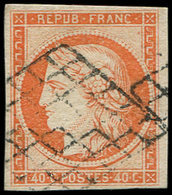 EMISSION DE 1849 - 5    40c. Orange, Très Bien Margé, Obl. GRILLE, TB. C - 1849-1850 Cérès