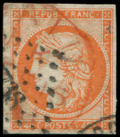 EMISSION DE 1849 - 5a   40c. Orange VIF, Obl. PC, Càd Et Càd Rouge Américain, TB. C - 1849-1850 Cérès