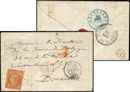 Let EMISSION DE 1849 - 5    40c. Orange, Obl. ETOILE S. Env., Càd PARIS 29/1/52, Arr. BRUXELLES 30/1, TTB - 1849-1850 Cérès
