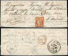 Let EMISSION DE 1849 - 5d   40c. Orange, 4 RETOUCHE, Filet Coupé, Obl. ETOILE S. LAC, Càd T15 PARIS 24/3/52, Plaisant - 1849-1850 Cérès