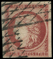 EMISSION DE 1849 - 6b    1f. Carmin Foncé, Obl. GRILLE SANS FIN, TB - 1849-1850 Cérès