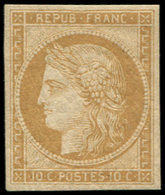 * EMISSION DE 1849 - R1f  10c. Bistre Clair, REIMPRESSION, TB - 1849-1850 Cérès