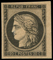 ** EMISSION DE 1849 - R3f  20c. Noir Sur Jaune, REIMPRESSION, Petit Bdf, TB - 1849-1850 Ceres