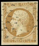 PRESIDENCE - 9    10c. Bistre-jaune, Obl. ROULETTE De GROS POINTS, Frappe Légère, TTB - 1852 Luis-Napoléon
