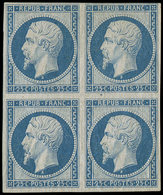 ** PRESIDENCE - R10c 25c. Bleu, REIMPRESSION, BLOC De 4, Un Ex. * Et Clair, Les Autres TB - 1852 Luis-Napoléon