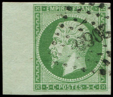 EMPIRE NON DENTELE - 12    5c. Vert, Bdf, Obl. PC 2060, Superbe. C - 1853-1860 Napoléon III.