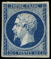 * EMPIRE NON DENTELE - 14Aa 20c. Bleu Foncé, T I, TB - 1853-1860 Napoléon III.