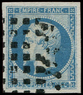 EMPIRE NON DENTELE - 15   25c. Bleu, Obl. GROS POINTS, TB - 1853-1860 Napoleon III