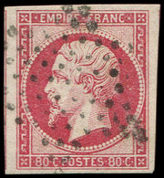 EMPIRE NON DENTELE - 17B  80c. Rose, Obl. ETOILE, TTB - 1853-1860 Napoléon III