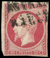 EMPIRE NON DENTELE - 17B  80c. Rose, Obl. Griffe ESTRANGERO BARCELONA, TB - 1853-1860 Napoléon III