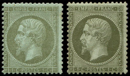 ** EMPIRE DENTELE - 19 Et 19a, 1c. Vert-olive Et Vert-bronze, TB. C - 1862 Napoléon III