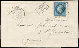 Let EMPIRE DENTELE - 22   20c. Bleu, PLI ACCORDEON, Obl. GC 3971 S. LAC, Càd T15 TONNERRE 17/3/64, TB - 1862 Napoléon III