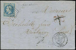 Let EMPIRE LAURE - 29B  20c. Bleu, T II, Obl. GC 2824 S. LAC, Càd T17 LE PERTHUS 20/10/70, Cachet P.P Annulé à La Plume, - 1863-1870 Napoléon III. Laure