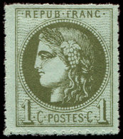 ** EMISSION DE BORDEAUX - 39C   1c. Olive R III, PERCE En LIGNES, TB - 1870 Emisión De Bordeaux