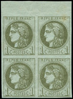 ** EMISSION DE BORDEAUX - 39C   1c. Olive, R III, BLOC De 4 Bdf, TTB - 1870 Emisión De Bordeaux