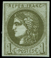 * EMISSION DE BORDEAUX - 39Ba  1c. Olive Foncé, R II, Pos. 3, TB - 1870 Emisión De Bordeaux