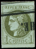 EMISSION DE BORDEAUX - 39B   1c. Olive, R II, Obl. TYPO, TB. Br - 1870 Emisión De Bordeaux