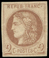 * EMISSION DE BORDEAUX - 40A   2c. Chocolat Clair, R I, TB. C - 1870 Emisión De Bordeaux