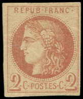 * EMISSION DE BORDEAUX - 40Ad  2c. Brun-rouge, R I, Impression FINE De TOURS, TB. Br - 1870 Emisión De Bordeaux