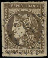 EMISSION DE BORDEAUX - 47   30c. Brun, Oblitéré GC, TB - 1870 Emisión De Bordeaux