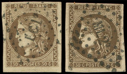 EMISSION DE BORDEAUX - 47   30c. Brun, 2 Nuances Pâle Et Foncé Obl. Amb., TTB - 1870 Emisión De Bordeaux