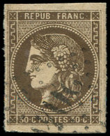 EMISSION DE BORDEAUX - 47d  30c. Brun Foncé, Oblitéré GC, TB. Br - 1870 Emisión De Bordeaux