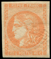 * EMISSION DE BORDEAUX - 48   40c. Orange, Nuance Pâle, TB, Certif. Calves-Jacquart - 1870 Emisión De Bordeaux
