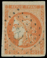 EMISSION DE BORDEAUX - 48   40c. Orange, Obl. ANCRE, TB. Br - 1870 Emisión De Bordeaux