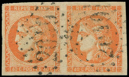 EMISSION DE BORDEAUX - 48   40c. Orange, PAIRE Obl. GC 2049, TB. C - 1870 Emisión De Bordeaux