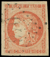 EMISSION DE BORDEAUX - 48k  40c. Rouge Clair, Obl. GC 970, Frappe Légère, TTB. J - 1870 Emisión De Bordeaux