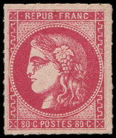 * EMISSION DE BORDEAUX - 49b  80c. Rose VIF, Gomme Marbrée, TB - 1870 Emisión De Bordeaux