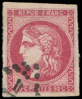 EMISSION DE BORDEAUX - 49   80c. Rose, Obl. GC, Effigie Dégagée, TTB - 1870 Emisión De Bordeaux