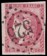 EMISSION DE BORDEAUX - 49   80c. Rose, Nuance Soutenue, Obl. GC 532, TB/TTB. S - 1870 Emisión De Bordeaux