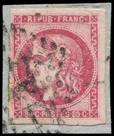 EMISSION DE BORDEAUX - 49   80c. Rose, Oblitéré GC Sur Fragment, TB - 1870 Emisión De Bordeaux