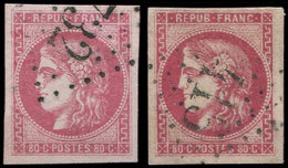 EMISSION DE BORDEAUX - 49   80c. Rose, 2 Nuances, Obl. GC, TB - 1870 Emisión De Bordeaux