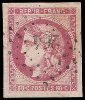 EMISSION DE BORDEAUX - 49c  80c. Rose CARMINE, Obl. PC Du GC, Très Belles Marges, TTB. S - 1870 Emisión De Bordeaux