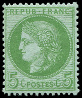 ** CERES DENTELE - 53k   5c. Vert Vif S. Azuré, Frais Et TB - 1871-1875 Cérès