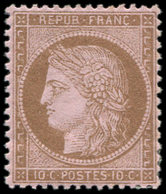 * CERES DENTELE - 58   10c. Brun Sur Rose, Bon Centrage, Frais Et TTB - 1871-1875 Cérès