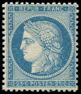 ** CERES DENTELE - 60A  25c. Bleu, T I, TTB - 1871-1875 Cérès