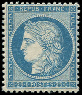 ** CERES DENTELE - 60A  25c. Bleu, T I, TTB - 1871-1875 Ceres