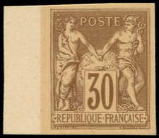 (*) TYPE SAGE - 80   30c. Brun-jaune, NON DENTELE Sur Bristol, Bdf, TB - 1876-1878 Sage (Type I)