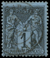 TYPE SAGE - 84    1c. Noir Sur BLEU DE PRUSSE, Obl., TB. C - 1876-1878 Sage (Type I)