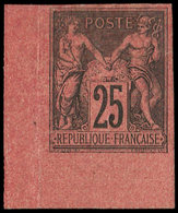 (*) TYPE SAGE - 91b  25c. Noir Sur Rouge, NON DENTELE, Cdf, TB - 1876-1878 Sage (Type I)