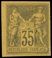 ** TYPE SAGE - 93b  35c. Violet Noir Sur Jaune, NON DENTELE, TB. C - 1876-1878 Sage (Type I)