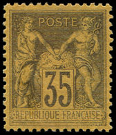 * TYPE SAGE - 93a  35c. Violet Noir Sur Orange, Bon Centrage, TB - 1876-1878 Sage (Type I)