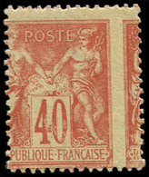 ** TYPE SAGE - 94   40c. Rouge-orange, PIQUAGE à CHEVAL, RR En Neuf, TB - 1876-1878 Sage (Type I)