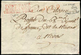 Let MARQUES POSTALES D'ARMEES - MP Rouge PORT-PAYE/HOLLANDE/TROUPES (FRses) S. LAC De La Haye De 1800, TB - Sellos De La Armada (antes De 1900)