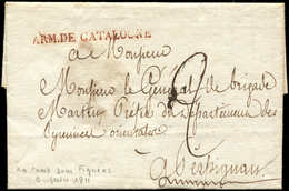 Let MARQUES POSTALES D'ARMEES - MP Rouge ARM.DE CATALOGNE Sur LAC Du Camp De Figuères 1811, TB - Armeestempel (vor 1900)
