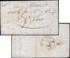 Let OBLITERATIONS PAR DEPARTEMENTS - 33/HERAULT MP Manuscrite "Beziers" Sur LAC De 1842, TB - 1849-1876: Periodo Classico